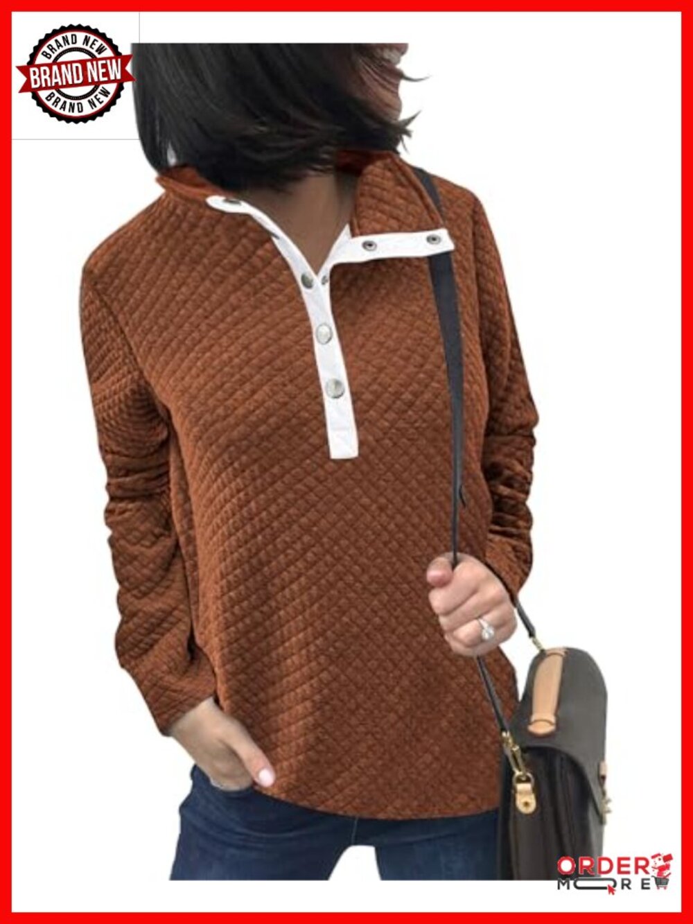 Quarter Zip Sweatshirt Pullover Quilted Kangaroo Pocket Relaxed Fit